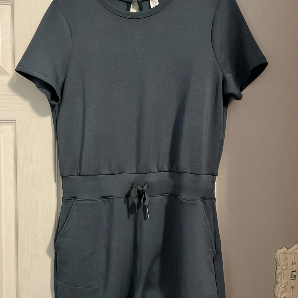 Spanx Blue Short Sleeve Jumpsuit